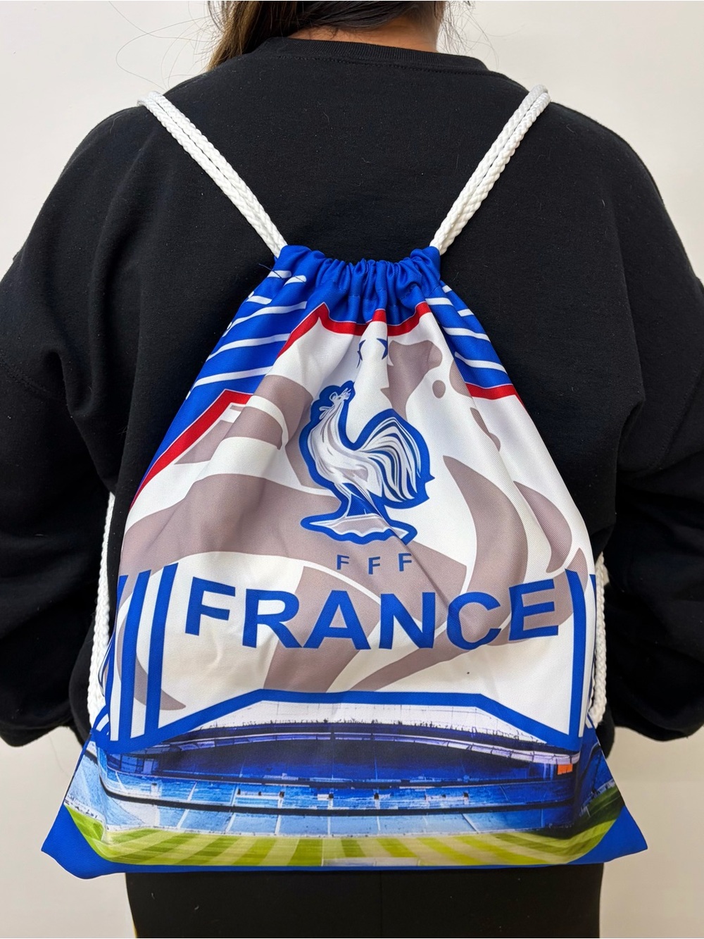 France Drawstring Backpack - Blue White Red FIFA World Cup Ready